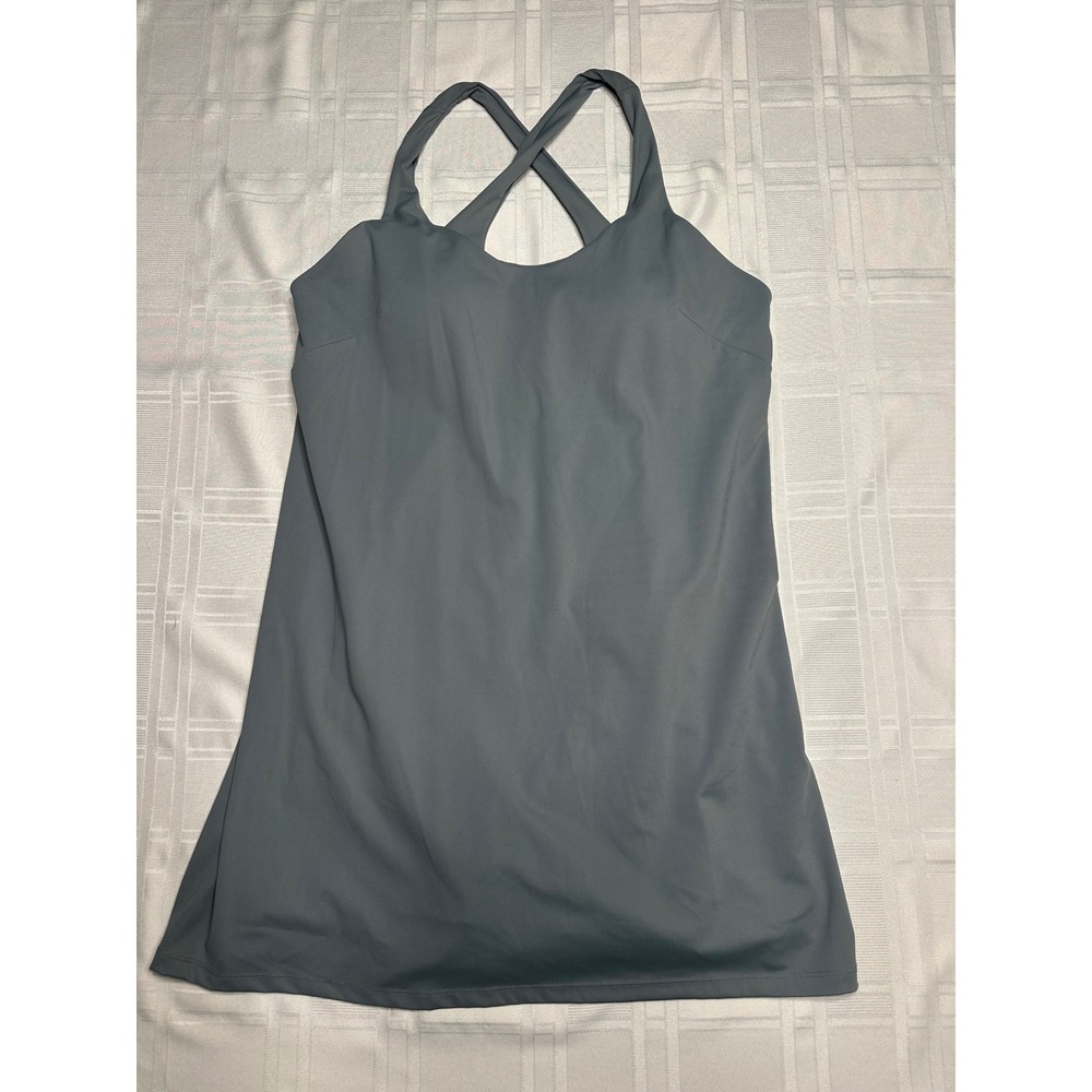 Avia Active Dress Womens XXL 20 Gray Built-in Romper Cross Back Athletic Dress